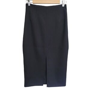 Ted Baker London Black Pencil Skirt Front Slit Zipper Closure Business Casual